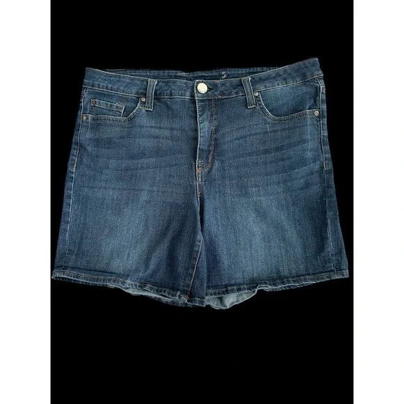 Seven7 Jean Shorts Size 14 Womens Weekend Short Mid Rise Blue Denim  Stretch‎ L - Picture 2 of 10
